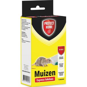 Protect Home Express Lokdoos Muizen - 1 Stuk - Muis Bestrijden - Effectief Binnen 24 Uur - Goed voor 50 Muizen