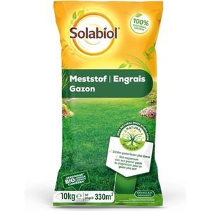 Solabiol Meststof voor Gazon - 10 kg - Meststoffen voor Gras - Mest - Tot 25% Dichter Gazon