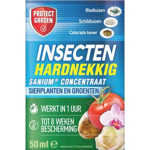 Protect Garden Sanium Concentraat - 50 ml - Insecten Bestrijdingsmiddel - Voor Sierplanten, Groenten - Insectenspray - Tegen o.a. Bladluis en Wolluis - Werkt in 1 uur - Tot 8 Weken Bescherming