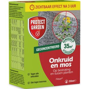 Protect Garden Flitser Concentraat - 255 ml - Onkruid en Mos Bestrijden - Bestrijdingsmiddel - Onkruidverdelger - Werkt Tegen alle onkruiden - Binnen 3 uur Resultaat - Onkruidvrij