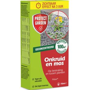 Protect Garden Flitser Concentraat - 750 ml - Onkruid en Mos Bestrijden - Bestrijdingsmiddel - Onkruidverdelger - Werkt Tegen alle onkruiden - Binnen 3 uur Resultaat - Onkruidvrij