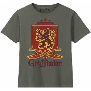 Harry Potter - Gryffindor Blazon Khaki T-Shirt - Jongen 12 Jaar
