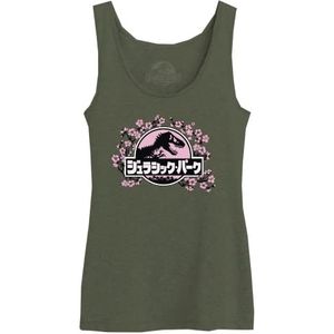 Jurassic Park Tanktop voor dames, Kaki, M