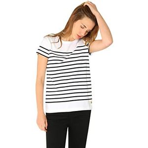 Armor-lux Dames Marinier Etel Héritage Dames T-shirt, Veelkleurig (Bi9 Wit/Rich Navy Bi9), 1 an