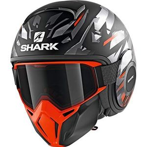 Shark Motorhelm Street Drak KANHJI MAT KOS, zwart/oranje, XS