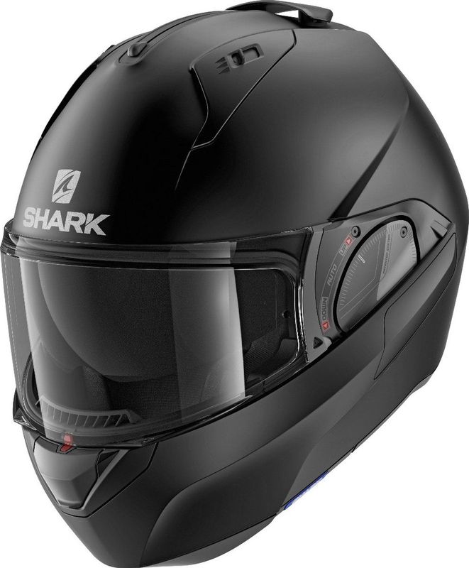SHARK EVO ES BLANK Motorhelm Systeemhelm MAT Zwart Mat - Maat XS