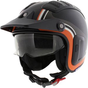 SHARK X-DRAK 2 HISTER MATT BLACK ANTHRACITE ORANGE JET HELMET XS - Maat XS - Helm