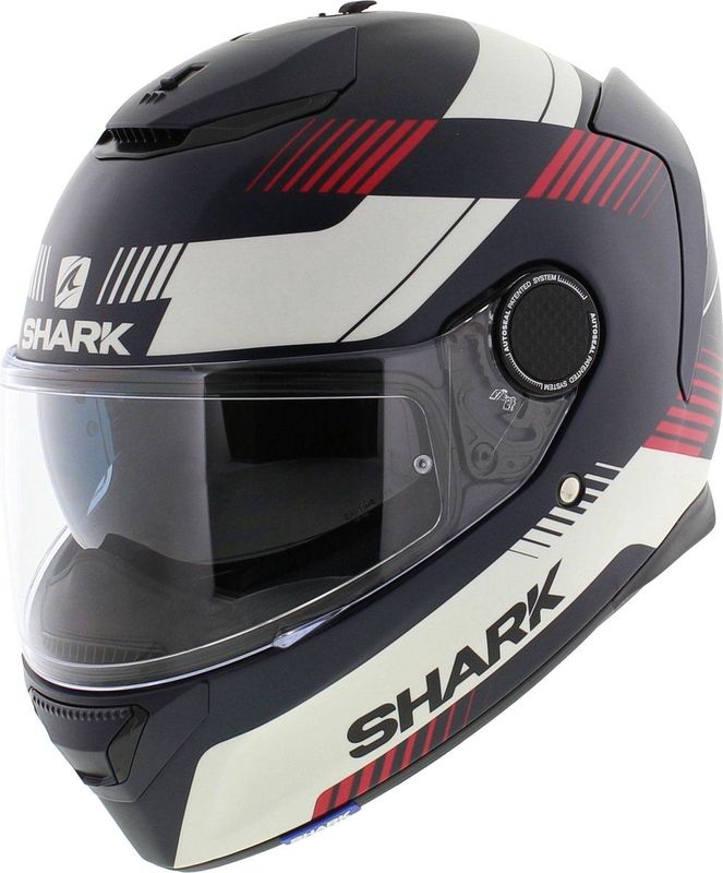 SHARK SPARTAN 1.2 STRAD Motorhelm integraalhelm Mat blauw Wit Rood - Maat XS