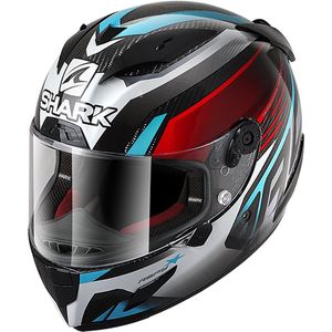 SHARK RACE-R PRO CARBON ASPY Motorhelm Integraalhelm Carbon Rood blauw - Maat L