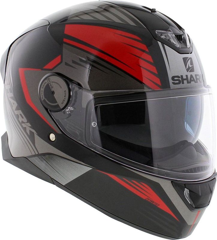 SHARK - SKWAL 2.2 - Motorhelm - Zwart Rood Antraciet - Inclusief LED Verlichting