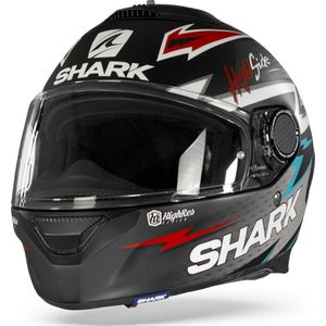 SHARK SPARTAN 1.2 ADRIAN PARASSOL Motorhelm integraalhelm Mat Zwart Zilver Rood - Maat L