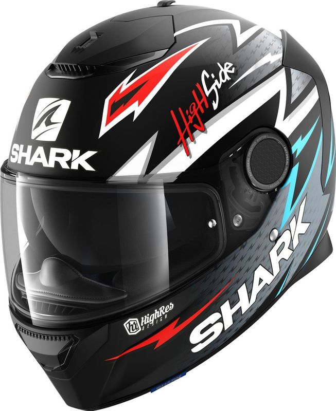 SHARK - SPARTAN 1.2 - Motorhelm - Mat Zwart Zilver Rood - Carbon en Glasvezel