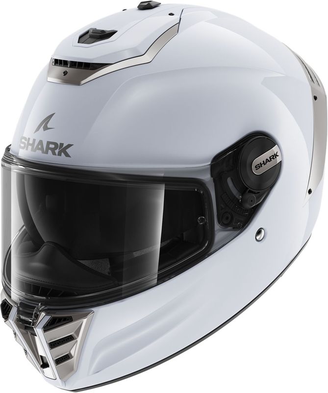 SHARK SPARTAN RS BLANK Motorhelm Integraalhelm Wit Zilver Glans - Maat M