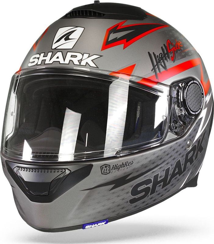 SHARK SPARTAN 1.2 ADRIAN PARASSOL Motorhelm integraalhelm Mat Antraciet Rood - Maat XL