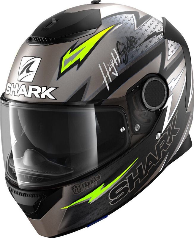 SHARK SPARTAN 1.2 ADRIAN PARASSOL Motorhelm integraalhelm Mat Antraciet Zwart Geel - Maat XL