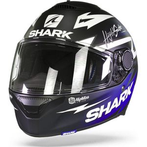 SHARK SPARTAN 1.2 ADRIAN PARASSOL Motorhelm integraalhelm Mat Zwart Blauw Zilver - Maat XL