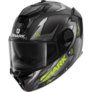 SHARK - SPARTAN GT CARBON URIKAN - Motorhelm - Mat Carbon Antraciet Geel - Maat XXL