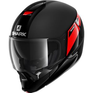 SHARK EVOJET KARONN MAT Motorhelm Systeemhelm Zwart Rood Black - Maat XS