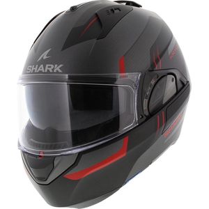 Shark Evo ES Kryd Mat Antraciet Zwart Rood AKR Systeemhelm - Maat XS - Helm
