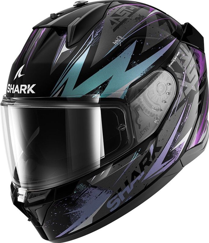 Shark D Skwal 3 Blast R Black Green Glitter KGX Helm