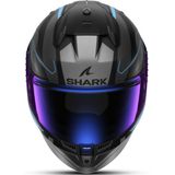 Shark D-Skwal 3 Sizler, integraalhelm, Mat Zwart/Donkergrijs/Blauw, XS