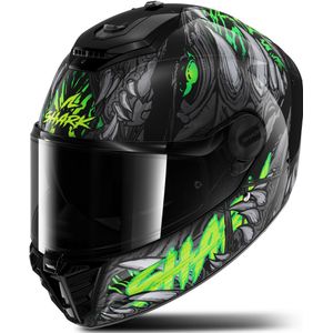 Shark Spartan RS Shaytan, integraalhelm, Zwart/Neon-Groen/Donkergrijs, S