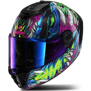 Shark Spartan RS Shaytan, integraalhelm, Zwart/Blauw/Groen/Lila, S