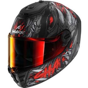 Shark Spartan RS Shaytan, integraalhelm, Mat Zwart/Rood/Donkergrijs, M