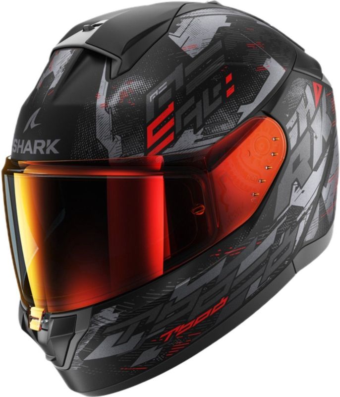 SHARK - RIDILL 2 MOLOKAI - Motorhelm - Mat Zwart Antraciet Rood - Thermoplastisch
