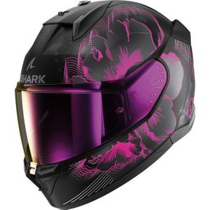 Shark D-Skwal 3 Mayfer, integraalhelm, Mat Zwart/Violet/Donkergrijs, M