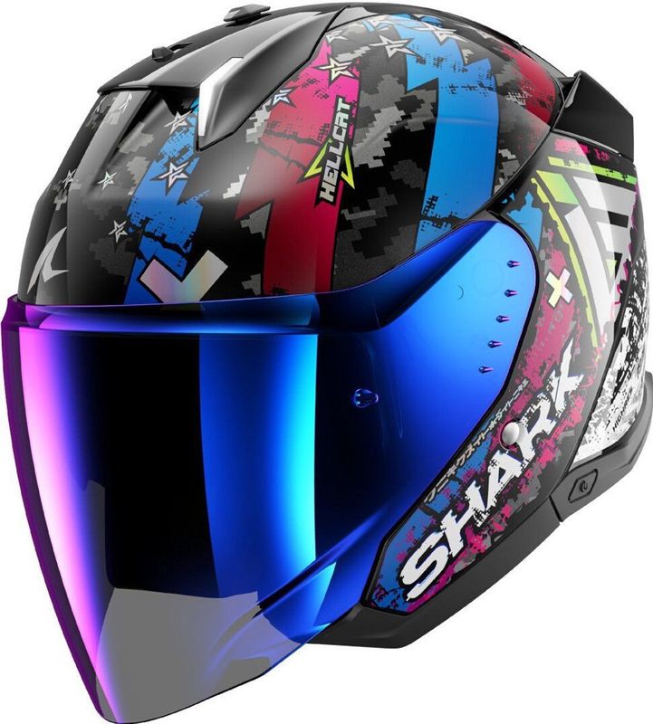 Shark - Skwal I3 Jet Hellcat - Motorhelm - Zwart - Aerodynamisch Ontwerp