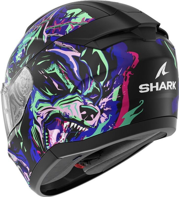 SHARK - Ridill 2 Raging Beast - Full Face Helm - Zwart/Violet/Groen - Thermoplastische Hars