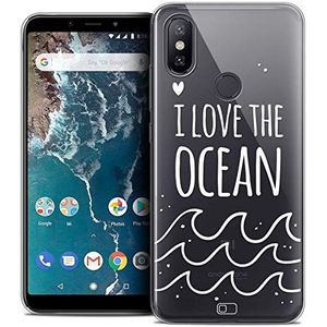 Beschermhoes voor 5,99 inch Xiaomi Mi A2, ultradun, motief: I Love Ocean
