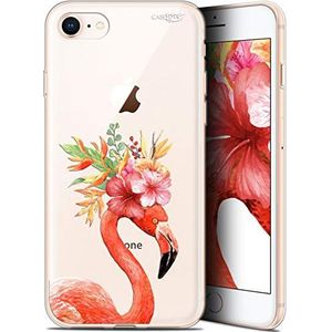 CASEINK Beschermhoes voor Apple iPhone 7/8 (4,7 inch), Gel, HD, [Nieuwe Collectie], zacht, schokbestendig, bedrukt in Frankrijk, Flamingo, Pink