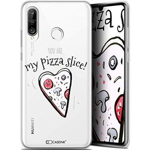 Caseink Beschermhoes voor Huawei P30 Lite (6.2) [Gel, Motief""Love Valentins"", Design My Pizza Slice - Zacht - Ultradun - bedrukt in Frankrijk