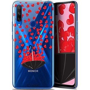 Caseink Beschermhoesje voor Huawei Honor 9X (6.59) [gel, HD-motiefdruk in Frankrijk, collectie Love Valentijnsdag, design paraplu liefde - zacht - ultradun]