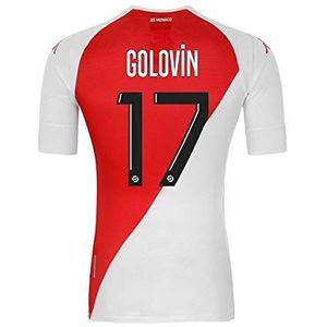 Kappa shirt combat Home Monaco 17 Golovin, wit, rood, FR: S (maat fabrikant: 12Y)