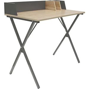 HOME DECO FACTORY HD6424 Brice Bureau, studeerkamer, thuiswerk, roestvrij staal, 84 x 90 x 50 cm