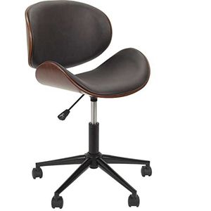 HOME DECO FACTORY Reno Bureaustoel, comfortabel, metaal, zwart, 51 x 51,5 x 77 cm