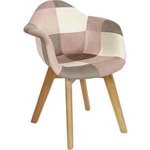 Home Deco Kids 2 stoelen, patchwork, kinderen, Leonie, roze, beuken.