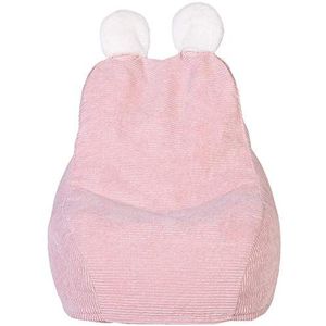 Home Deco Kids - Zitzak van rib fleece - roze met witte oortjes