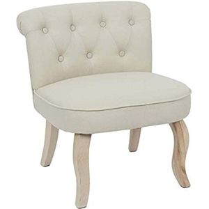 HOME DECO FACTORY Eleonor Beige meubilair zitbank fauteuil comfort armleuning zitting woonkamer eetkamer textiel polyester 54 x 54 x 64 cm