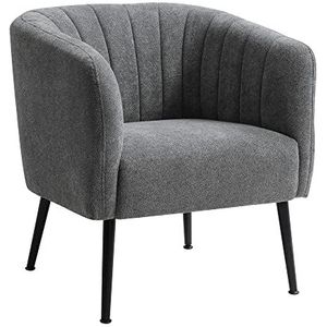 Home Deco Factory HD7151 fauteuil, zitplaats voor woonkamer, metaal, 68 x 67 x 63 cm, grijs, 68 x 67 x 63 cm