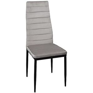 HOME DECO FACTORY HD7290 Victor velours meubelstoel, tafelstoel, metaal, zwart, 47 x 94 x 40 cm