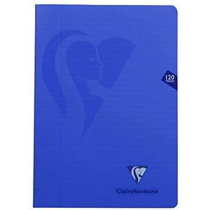 Clairefontaine Mimesys 303525C geniete notitieboekjes, A4, 21 x 29,7 cm, 120 pagina's, gelinieerd, met rand, wit papier, 90 g, omslag van polypropyleen, transparant, willekeurige kleuren, 10 stuks