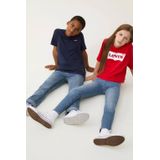 Levi's - Kids Shirt - Navy - Ronde Hals - Kwartmouw