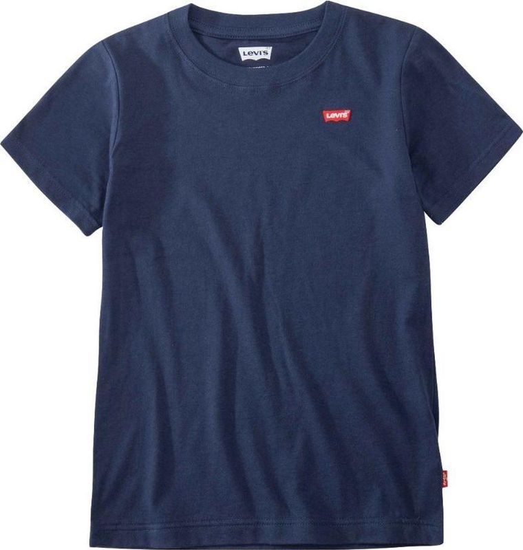 Levi's - Kids Shirt - Navy - Ronde Hals - Kwartmouw