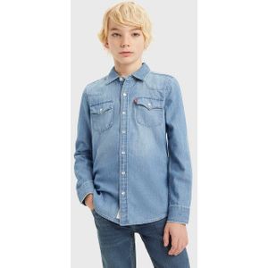 Overhemd - Effen - Denim - Lange Mouw - Regular Fit