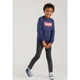Levi's - Kids Sweatshirt - Marine/Rood/Wit - Sweatstof - Ronde Hals, Logoprint, Lange Mouw