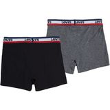 Levi's Kids Boxershort Logo - set van 2 Zwart/Grijs Melange